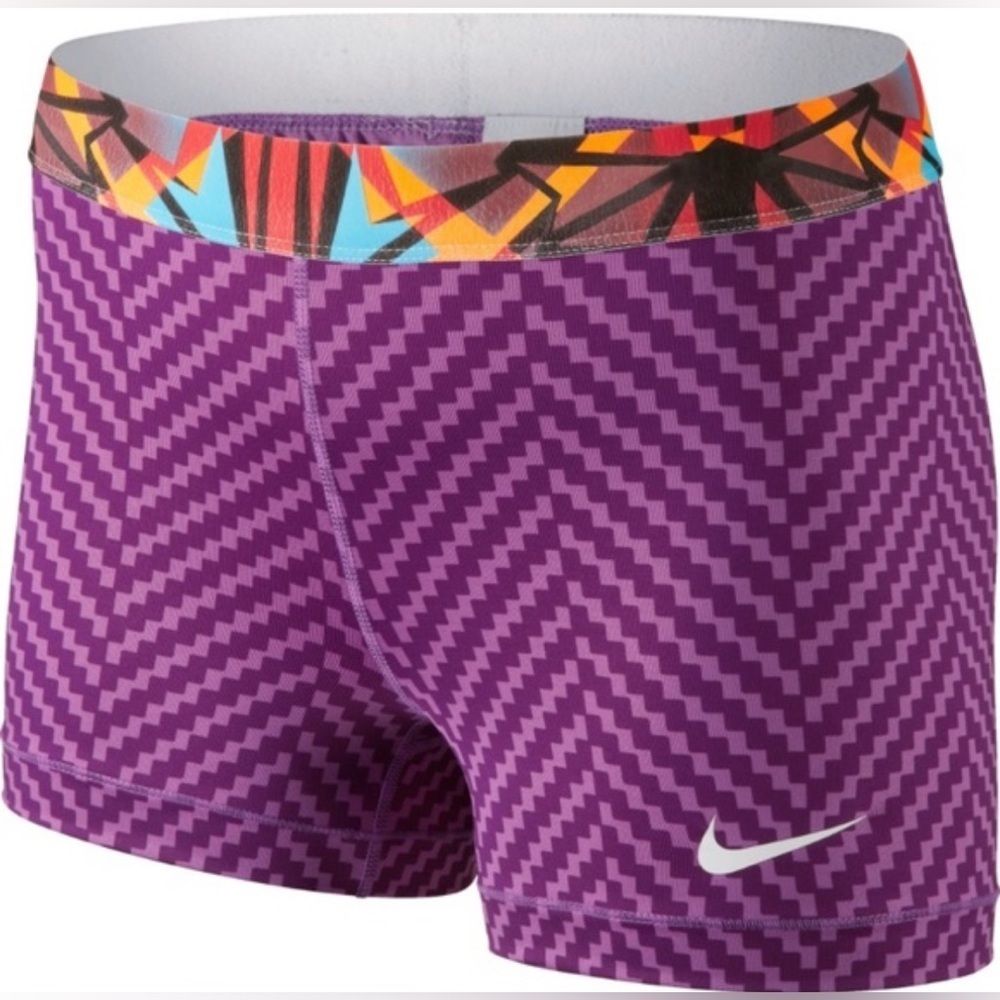 NIKE PRO Women 3.0" COMPRESSION Yoga/Gym Shorts purple  size Small - Picture 2 of 7